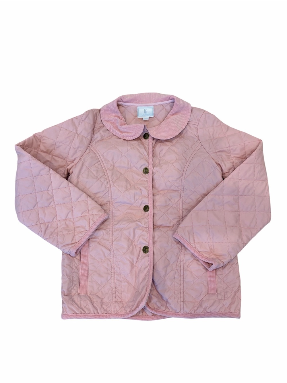 Little English Pink Quilted Jacket with Peter Pan Collar